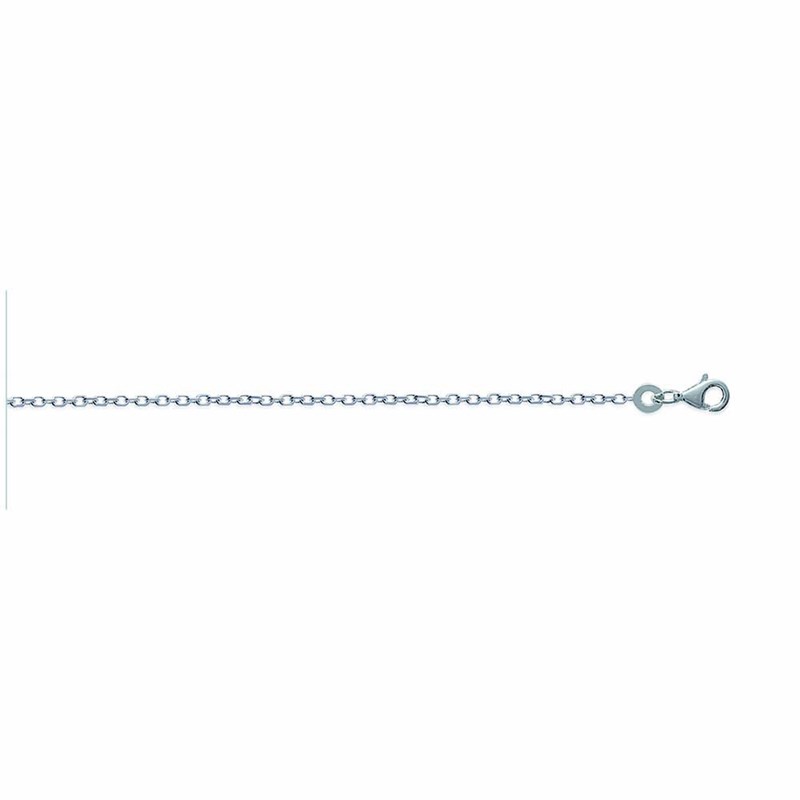 Chaine Mixte - Argent 925 - Chaîne forçat diamantée - Largeur : 1,45 mm - Longueur : 55 cm