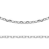 Chaine Mixte - Argent 925 - Chaîne forçat diamantée - Largeur : 2,6 mm - Longueur : 45 cm