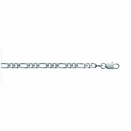 Chaine Homme - Argent 925 - Cheval alternée 1+2 - Largeur : 3,5 mm - Longueur : 21 cm