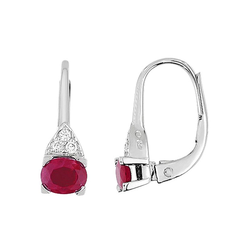 Boucles d'oreilles Femme - Or 18 Carats - Diamant et Rubis