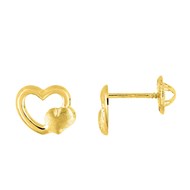 Boucles d'oreilles enfant - Or 18 Carats - Coeur