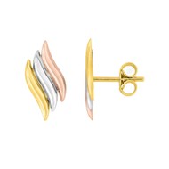 Boucles d'oreilles femme 3 ors - Or 18 Carats