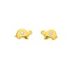 Boucles d'oreilles enfant - Oxyde de zirconium - Or 18 Carats - Tortue - vue V1