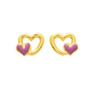 Boucles d'oreilles enfant - Or 18 Carats - Coeur