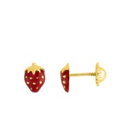 Boucles d'oreilles enfant - Or 18 Carats - Fraise