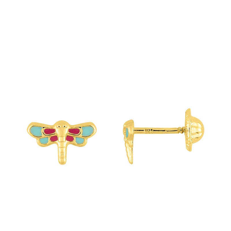 Boucles d'oreilles enfant - Or 18 Carats - Papillon