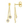 Boucles d'oreilles femme pendantes - Oxyde de zirconium - Or 18 Carats - vue V1