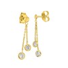 Boucles d'oreilles femme pendantes - Oxyde de zirconium - Or 18 Carats - vue V2