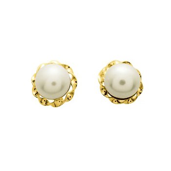 Boucles d'oreilles femme - perle - Or 18 Carats