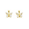 Boucles d'oreilles femme - Oxyde de zirconium - Or 18 Carats - Papillon - vue V1