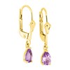 Boucles d'oreilles femme pendantes - améthyste - Or 18 Carats - vue V2