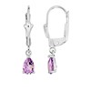 Boucles d'oreilles femme pendantes - améthyste - Or 18 Carats - vue V1