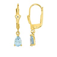 Boucles d'oreilles femme pendantes - topaze - Or 18 Carats