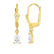 Boucles d'oreilles femme pendantes - Oxyde de zirconium - Or 18 Carats