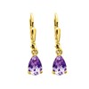 Boucles d'oreilles femme pendantes - améthyste - Or 18 Carats - vue V1