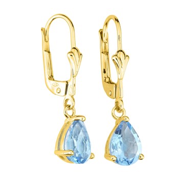 Boucles d'oreilles femme pendantes - topaze - Or 18 Carats