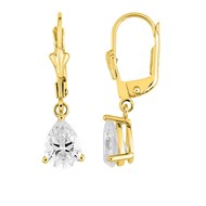 Boucles d'oreilles femme pendantes - Oxyde de zirconium - Or 18 Carats