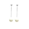 Boucles d'oreilles femme pendantes - perle - Or 18 Carats - vue V1