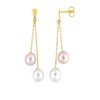 Boucles d'oreilles femme pendantes - perle - Or 18 Carats - vue V1