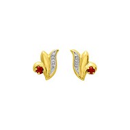 Boucles d'oreilles femme - rubis - Or 18 Carats