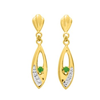 Women's dangling earrings - 18 carat gold