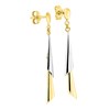 Boucles d'oreilles femme pendantes bicolores - Or 18 Carats - vue V2