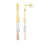 Boucles d'oreilles femme pendantes 3 ors - Or 18 Carats - vue V1