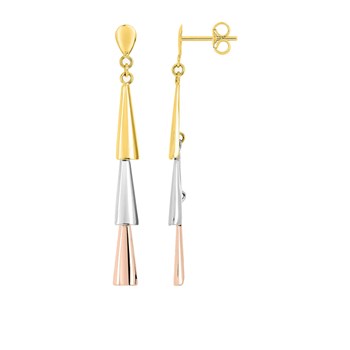 Women's 3 gold pendant earrings - 18 carat gold