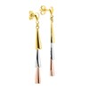 Boucles d'oreilles femme pendantes 3 ors - Or 18 Carats - vue V2