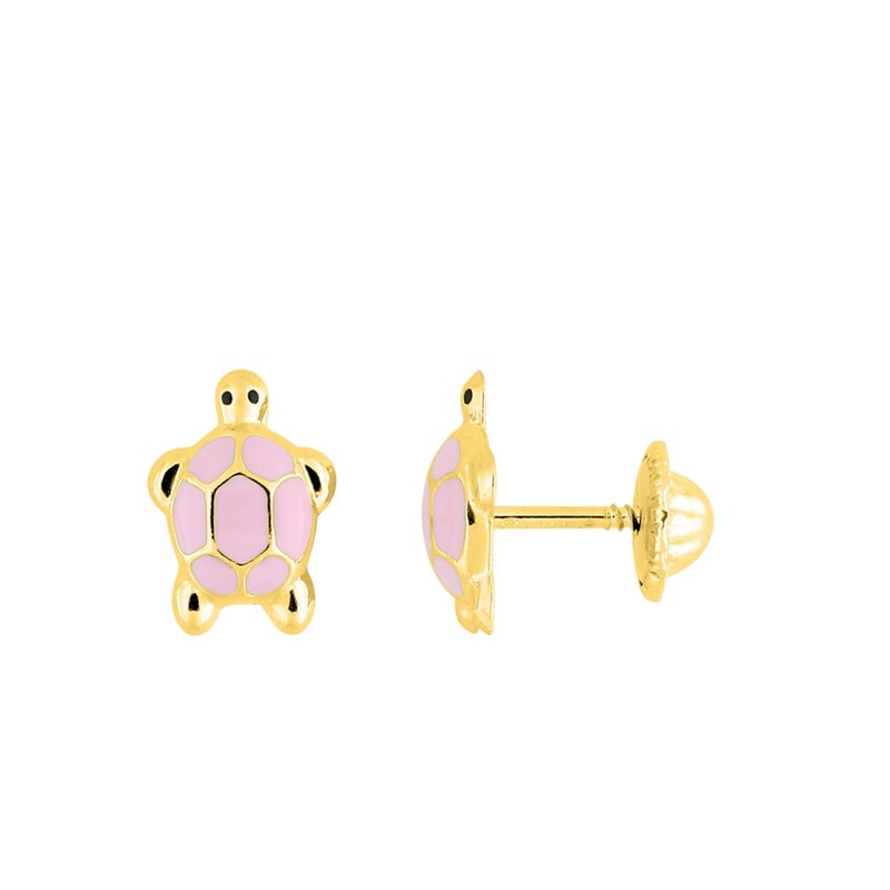 Boucles d'oreilles enfant - Or 18 Carats - Tortue