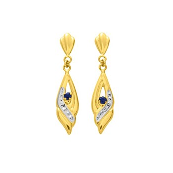 Women's earrings - sapphire - 18 carat gold