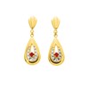 Boucles d'oreilles femme pendantes - rubis - Or 18 Carats - vue V1