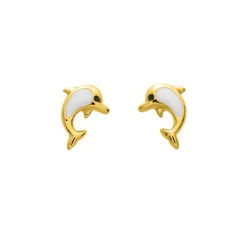 Boucles d'oreilles enfant - Or 18 Carats - Dauphin