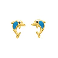 Boucles d'oreilles enfant - Or 18 Carats - Dauphin