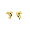 Boucles d'oreilles enfant - Oxyde de zirconium - Or 18 Carats - Dauphin - vue V1