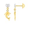 Boucles d'oreilles enfant  - Or 18 Carats - Dauphin - vue V1