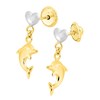 Boucles d'oreilles enfant  - Or 18 Carats - Dauphin - vue V2