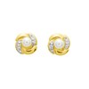 Boucles d'oreilles femme - Clou - Or 18 Carats  - Perle - Diamètre : 3mm - vue V1