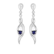 Boucles d'oreilles femme pendantes - saphir - Or 18 Carats