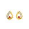 Boucles d'oreilles femme - rubis - Or 18 Carats - vue V1