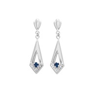 Boucles d'oreilles femme pendantes - saphir - Or 18 Carats