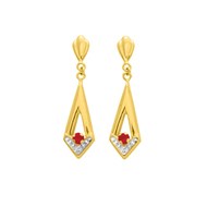 Boucles d'oreilles femme pendantes - rubis - Or 18 Carats