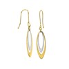 Boucles d'oreilles pendantes Femme bicolores - Or 18 Carats - vue V2