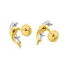 Boucles d'oreilles enfant bicolores - Or 18 Carats - Dauphin - vue V2