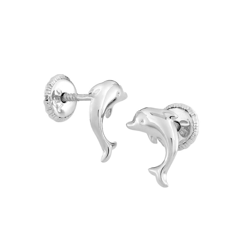 Boucles d'oreilles enfant - Or 18 Carats - Dauphin - vue 2