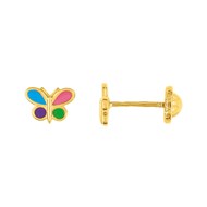 Boucles d'oreilles enfant - Or 18 Carats - Papillon