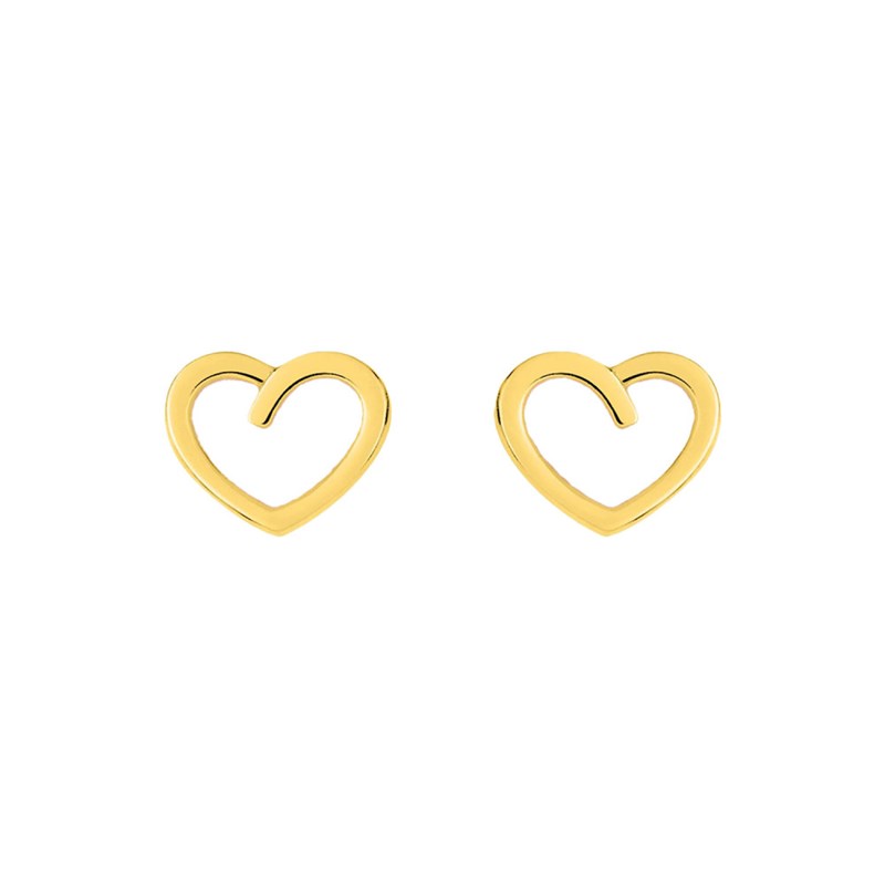 Boucles d'oreilles enfant - Or 18 Carats - Coeur