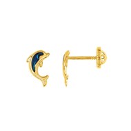 Boucles d'oreilles enfant - Or 18 Carats - dauphin