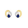 Boucles d'oreilles femme bicolores - Saphir - Or 18 Carats - vue V1