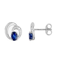 Boucles d'oreilles femme - Saphir- Or 18 Carats